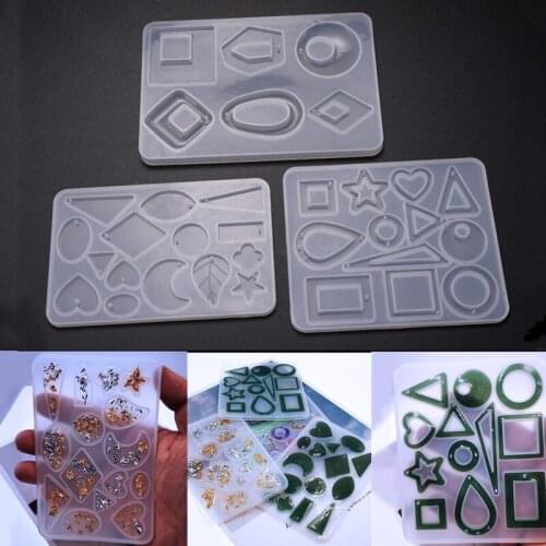 Round geometric shape earrings pendant mold geometric pattern silicone mold UV resin pottery clay jewelry jewelry accessory tool