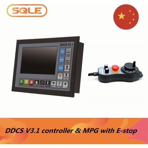 DDCS V3.1 3/4 Axis G Code CNC Controller Offline For Engraving Milling Machine + 4 axis E-Stop MPG Manual Pulse Generator