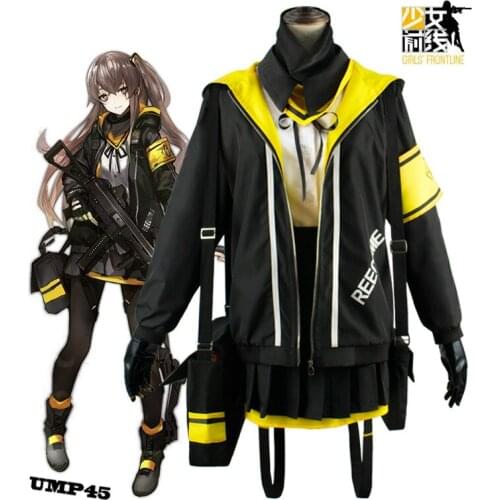 Anime Girls Frontline Cosplay Costume Ump45 Cosplay Halloween Clothes For Women Girls' Frontline Army Uniform Set With Two Bag