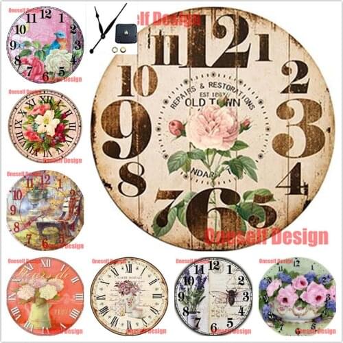 2020 top popular flower diy diamond embroidery clock diy diamond mosaic sale diy diamond art kit decoration home wall sticker