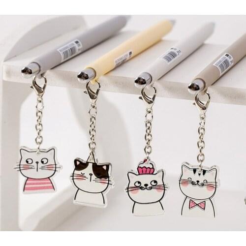 40 pcs/lot Cartoon Cat Pendant Mechanical Pencil Cute Student Automatic Pen For Kid School Office Supply Escolar Papelaria