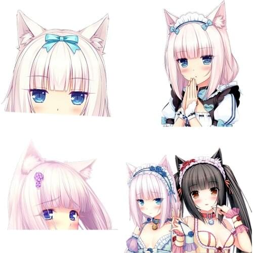 Three Ratels CA68 NEKOPARA_CHRONICLE Vanilla cute cat ear girl Waterproof Decal on Wall Fridge car hood moto gift laptop