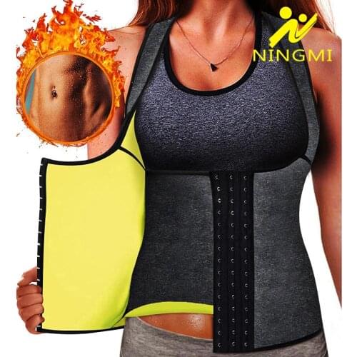 NINGMI Slimming Underwear Waist Trainer Women Neoprene Sauna Vest Gym Shirt Body Shaper Hook Cincher Tank Top Shapewear Blouse