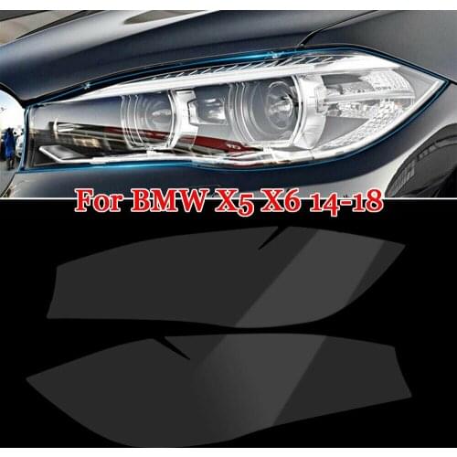 Pair Headlight Head Lamp Anti-Scratch Protection TPU Film Waterproof For BMW X5 X6 2014-2018