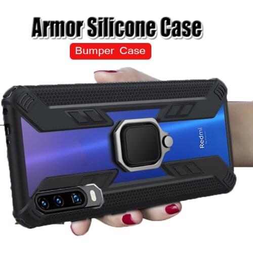 Shockproof Armor Case On For Huawei P30 Pro Honor 10 Lite 8X Mate 20X Luxury Silicone Cover P Smart 2019 Car Magnetic Ring Cases