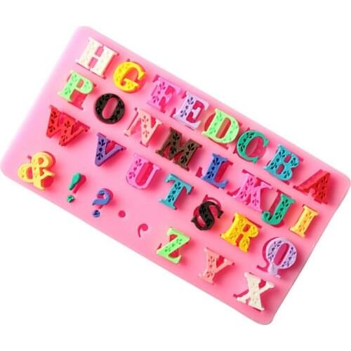 A variety Different Capital Letters/Symbols Fondant Cake Silicone Mold Candy Pastry Mould Jello Pudding Chocolate DIY Tools C152