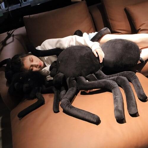 20cm-80cm Llifelike Plushies Spider Stuffed Animals Simulation Tricky Toy Big Size Real Life Spider Throw Pillow Kids Toy