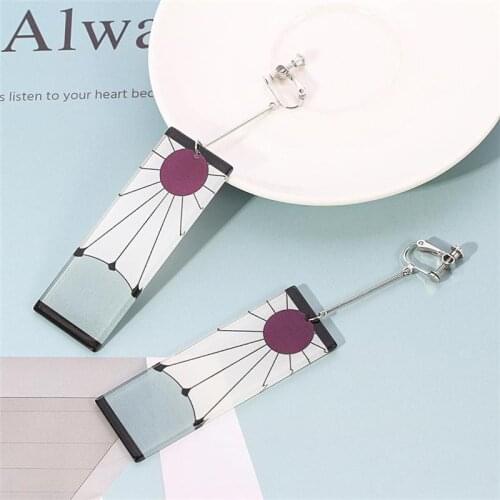Anime Cartoon Alloy Earrings Demon Slayer Earrings Cosplay Jewelry Accessories Gift For Women Girls Anime Drop Earrings
