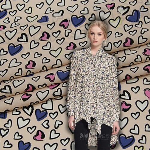 New 138cm wide 19mm printing anti-wrinkle Jianhong crepe clothing skirt shirt silk fabric 100% silk printed fabric wholesale