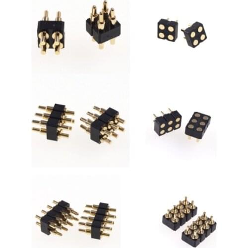 Customized Order 2x2 2x3 2x4 200pcs Male Pogo Pin Connector H7.0mm + 100pcs Female Pogo pins contact pad 2.54mm Through Houles