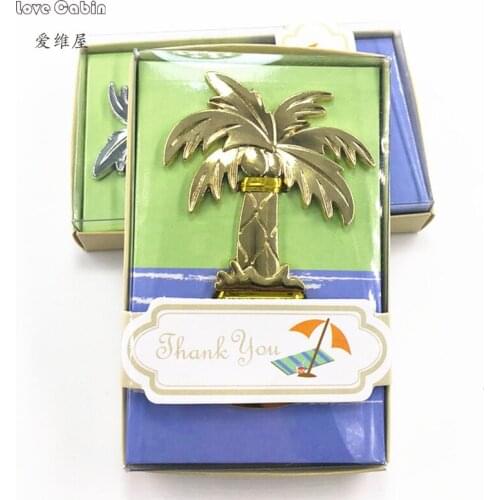 Wedding Souvenirs Coconut Tree Bottle Opener with gift box Wedding Christmas Party gift Festive Party Supplies 10pcs