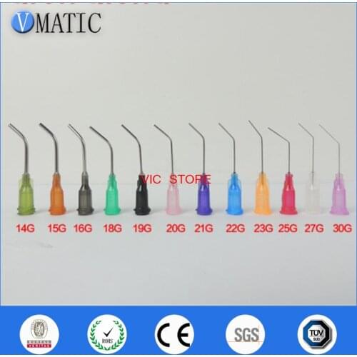 High Quality 45 degree 14-30G 1 inch TE Bent Dispensing Tips dispensing needle For Dispensing Syringe