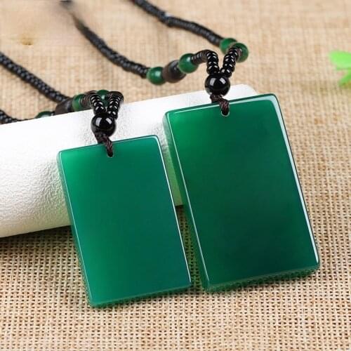 Natural green Womens Jade Pendant Hand Carved Jadeite Necklace for Women Men Fashion Accessories with Chain Jewelry