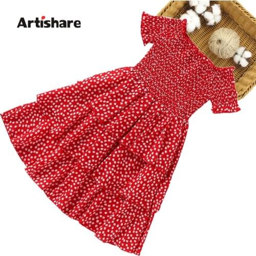 Dresses For Girls Dot Pattern Girl Child Dress Tiered Child Dress Summer Girls Costumes Kids 6 8 10 12 14