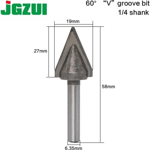 1pcs 1/4 Shank60 wood router bit Straight end mill trimmer cleaning flush trim corner round cove box bits tools