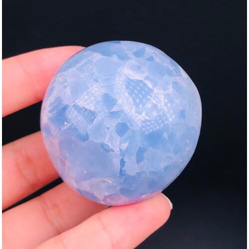 1PC Natural Sky Blue Kyanite Palm Stone Gemstone Irregular Smooth Polished Pebble Reiki Healing Chakra Home Decoration