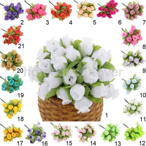 144Pcs Artificial Flower Rose Heads Silk Plant Floral Wedding Party Craft Decor
