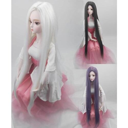 15 Colors High Temperature Fiber Middle Pattern Long Straight Doll Hair fit for 1/3 Bjd Doll Free Shipping