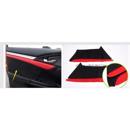 2016 2017 2018 For Honda 10th Civic PU Automobile Door Armrest Panel Surface Shell Cover Trim Waterproof Anti-scratch Styling
