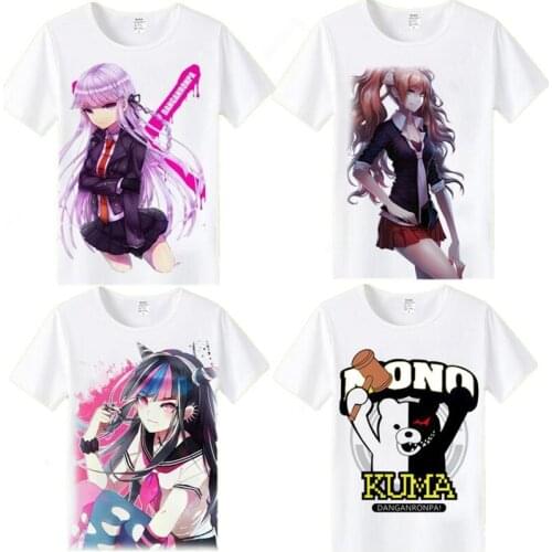 Anime Danganronpa: Trigger Happy Havoc monokuma Naegi Makoto Kirigiri Kyouko Cotton Casual T-Shirt Tee T Shirt in stock