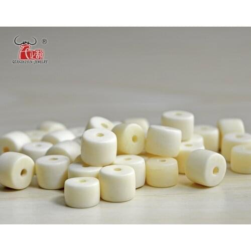 GZ-027 Barrel Beads 30PCS Natural Ecru Yak Bone Beads Tibetan Rosary Beads Jewelry Accessories.Hole 2mm.Beads for Jewelry Making
