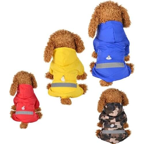 Dog Raincoat Puppy Rain Coat with Hood Reflective Waterproof Dog Clothes Soft Breathable Pet Cat Small Dog Rainwear XS - 2XL