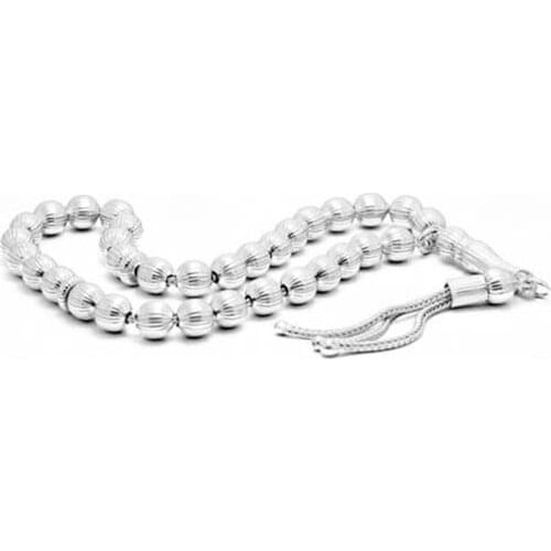 Round Stripe 925 K Silver Prayer Beads