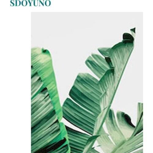 SDOYUNO 40x50cm Paint By Numbers Leaf DIY Painting By Numbers On Canvas Plant Frameless Digital Hand Painting Home Decor