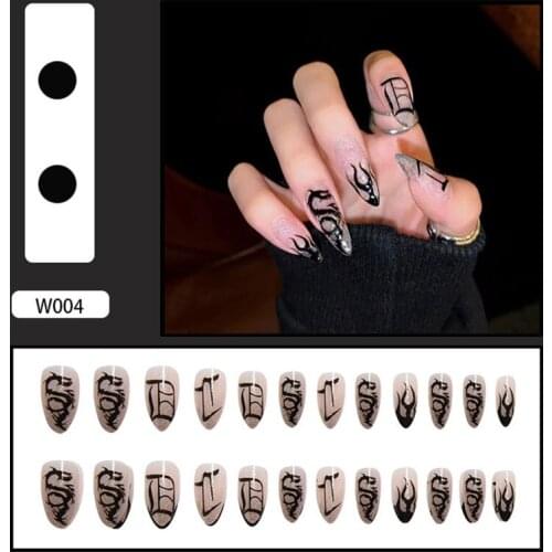 24PCS/Box Fake Nails Tips Patch Detachable Wearable Fashion Press On False Nail With Glue Art Fake Nails Manicure Accessories