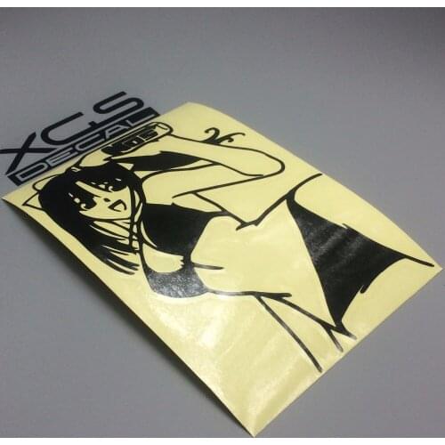 XGS DECAL car decals racing girl nos 17cm x 12cm car motorcycle cartoon applique car stickers waterproof stickers