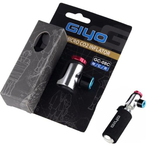 GIYO Co2 Pump For Bicycle Schrader Presta Adapter Bike Pump 16g Co2 Inflator Aluminum Tube Mini Hand CO2 Cartridge Bicycle Pumps