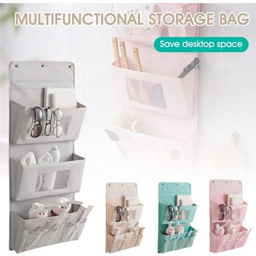 Wall Mounted Wardrobe Organizer Hanging Storage Bag Door Washable Oxford Fabric Cosmetics Organizer For Kitchen Accessories