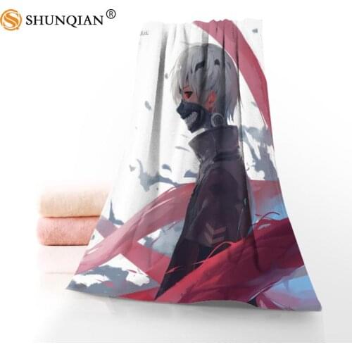 New Custom Tokyo Ghoul Towel Printed Cotton Face/Bath Towels Microfiber Fabric For Kids Men Women Shower Towels JK123