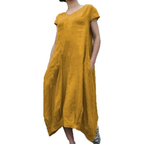 New Blue Solid Women Dress Summer Short Sleeve A-Line Dress Female Basic Loose Dress Streetwear Plus Size for Women Party 2021