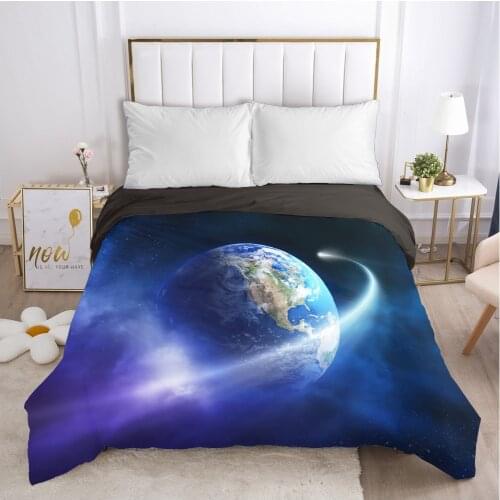 Galaxy Duvet cover Quilt/Blanket/Comfortable Case Double King Bedding 240*220 240x260 Black for Home earth