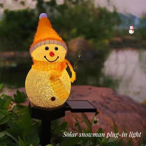 Solar Christmas decoration lights Snowman shape Nano outdoor garden courtyard landscape lights lawn ground plug lights