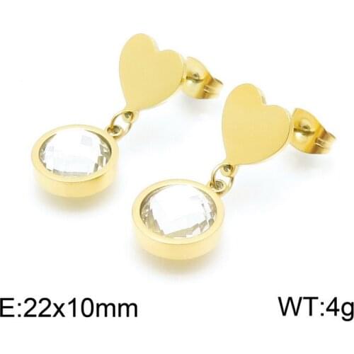 Fashion 3 Colors Stainless Steel Jewelry Stud Earrings For Woman & Girl Party Gift Free Shipping Joyas Store EBJZBZBC