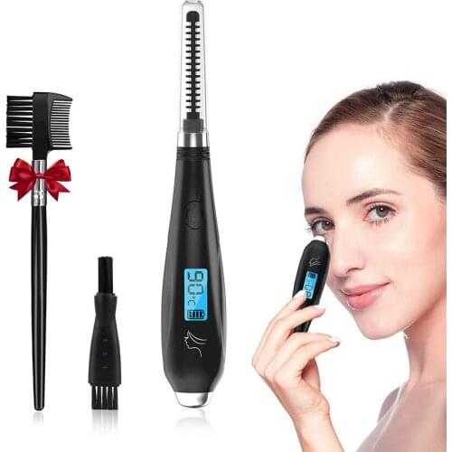 Heated Eyelash Curler, Electric Eyelash Curler, Rechargeable Lash Curler for Makeup Natural Curling Eye Lashes, 24 Hours Lasting