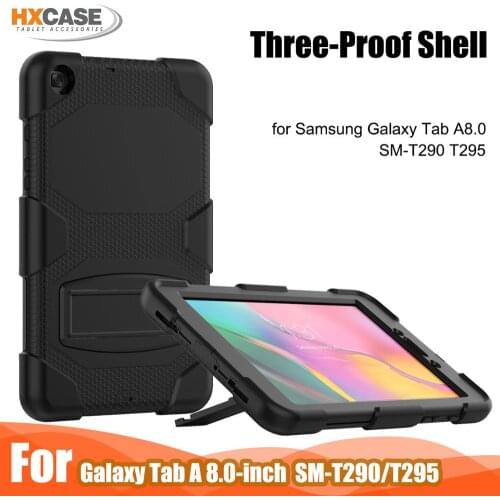 Built-in kickstand silicone tablet case for samsung galaxy tab a 8.0 2019 T290 T295 shockproof cover