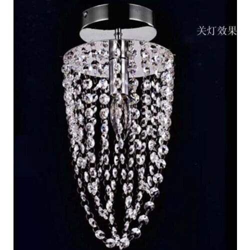 Modern Crystal Pendant Light LED E14 K9 Crystal Stainless Steel Base For Corridor / Aisle / Restaurant Decor Home