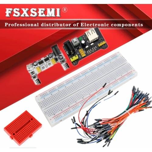 SYB-170 MB102 Breadboard 830 170 hole power module+MB-102 Prototype Bread board for arduino kit +65pcs/140pcs jumper cable wires