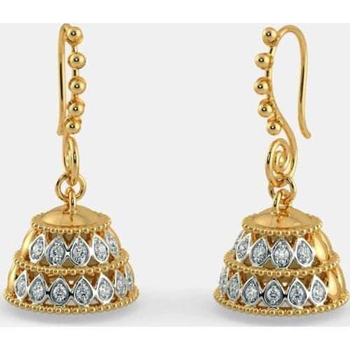 Retro Boho Style Umbrella Shape Gold Bird Cage Buddha Bell Religious Jewelry Stainless Steel Earrings for Women Accessories