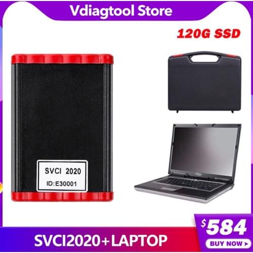 Vdiagtool SVCI 2020 version ABRITES Commander SVCI 2018 Diagnostic Tool Add VVDI2 Function car accessories With USED LAPTOP