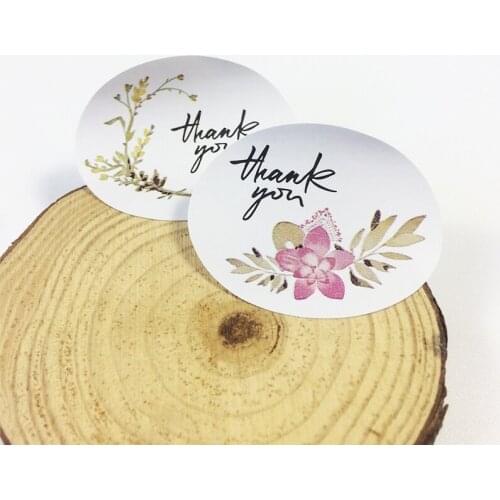 1200 Pcs/lot Vintage Flower Gift Seal Sticker Thank You Wedding Birthday Party Cookie Cake Gift DIY Paper Scrapbooking Labels