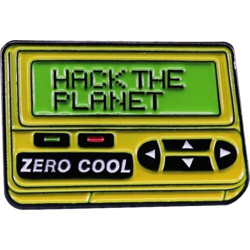 Hack the Planet Enamel Pin Hackers Pager 90s Flair Addition