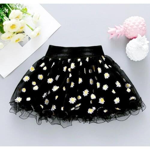 Casual Baby Summer Girl Floral Printing Mesh Princess Skirt Kids Toddler Skirt Flower Mesh Lace Clothes