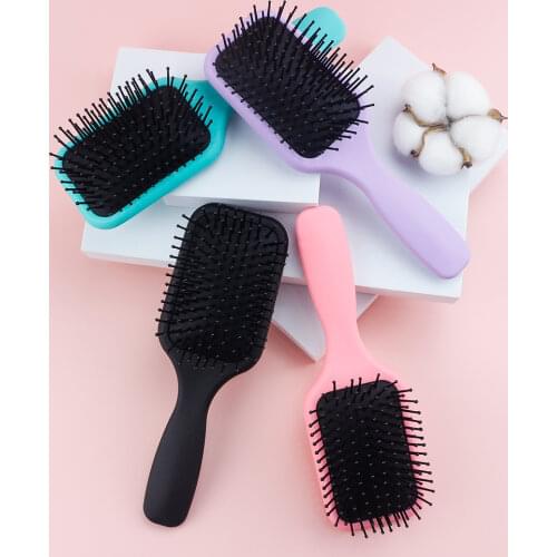 Women Girls Paddle Hairdresser Brush Print Flower Curly Hair Brush Environmental Protection ABS Detangling Scalp Massager Comb