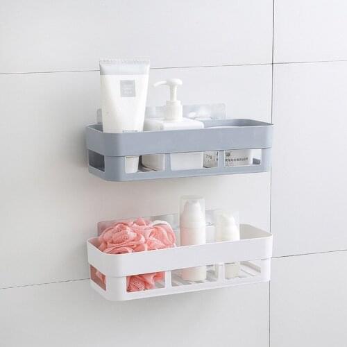 Brief Bathroom Soap Towel Holder Shelf Wall Vacuum Suction Cup Sponges Storage Basket 1pc