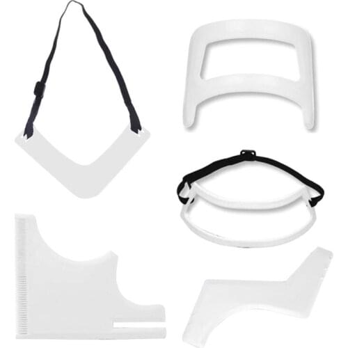 27RC 5pcs Mens Beard Combs Neck Hair Line Guide Shaping Styling Template Comb Trim Beards Salon Home Use