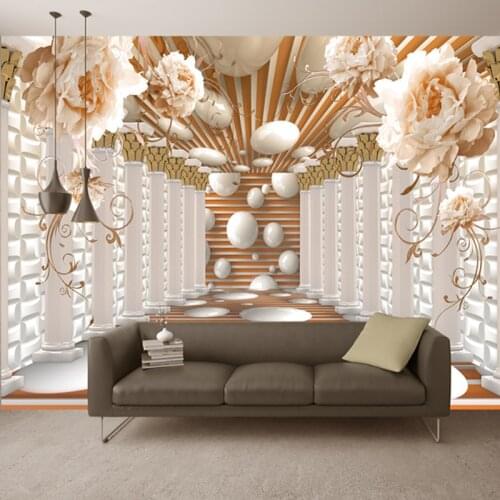 3D Wallpaper Modern Abstract Art Rome Column Flower Photo Wall Murals Living Room Study Backdrop Wall Paper Home Decor 3D Fresco